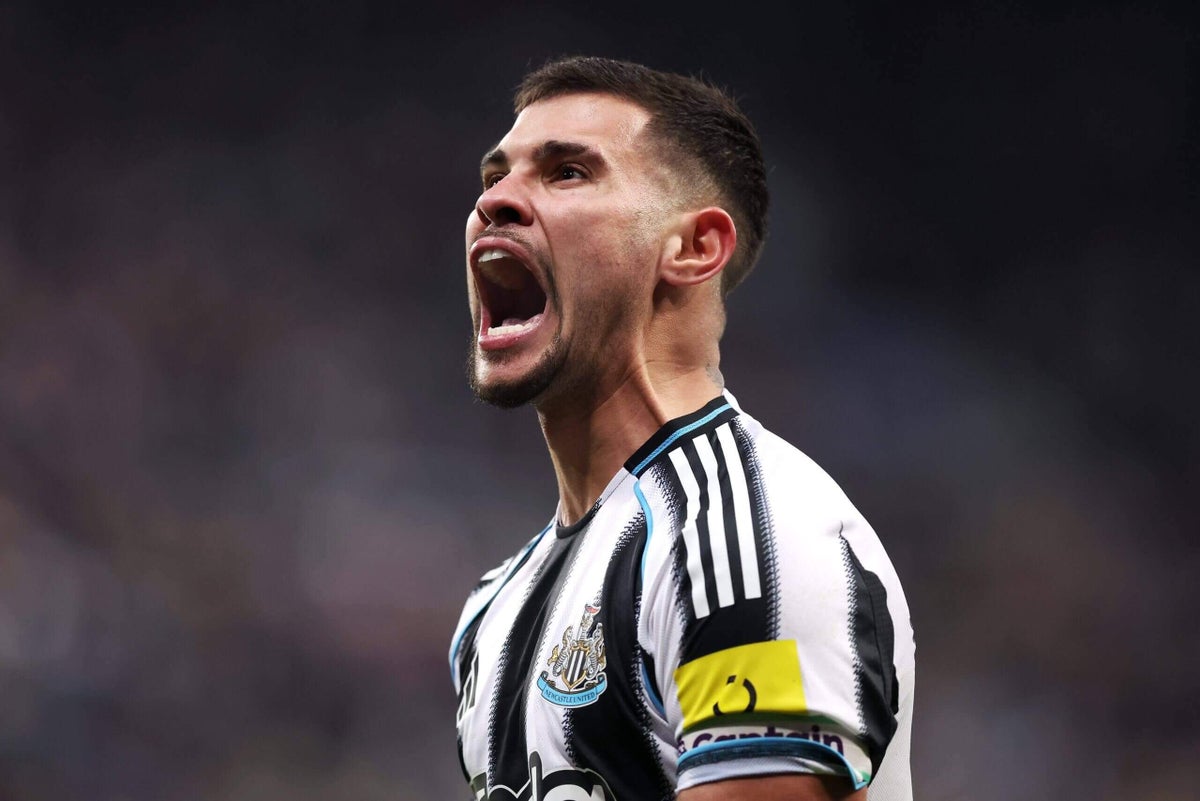Bruno Guimaraes in action during a Newcastle United match.