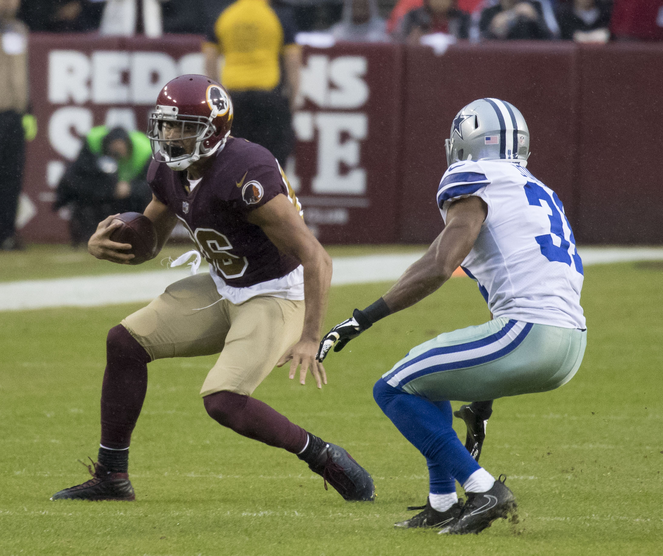 Dallas Cowboys players on the field during an NFL game