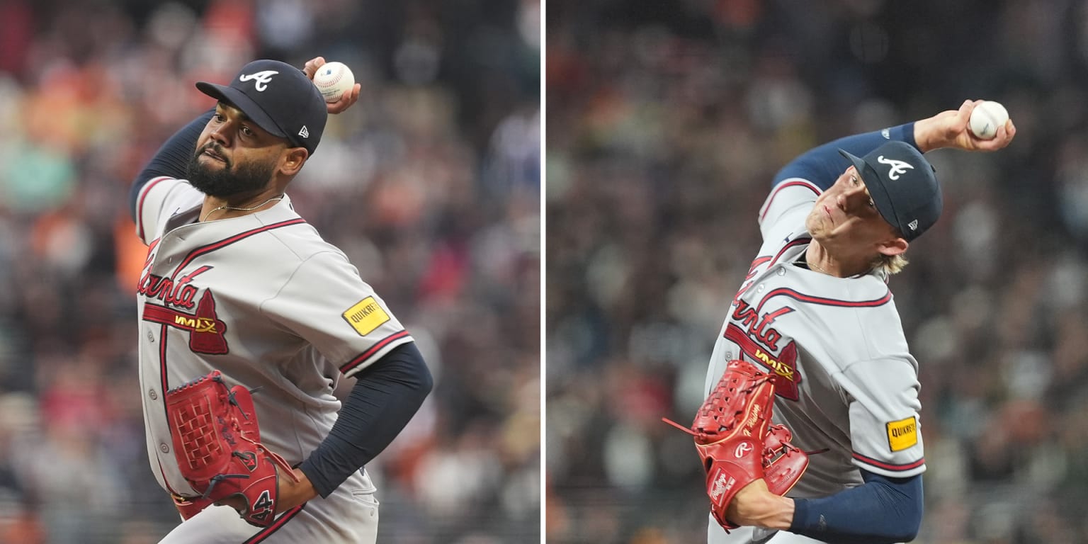 Reynaldo Lopez and Hurston Waldrep, pitchers for the Atlanta Braves