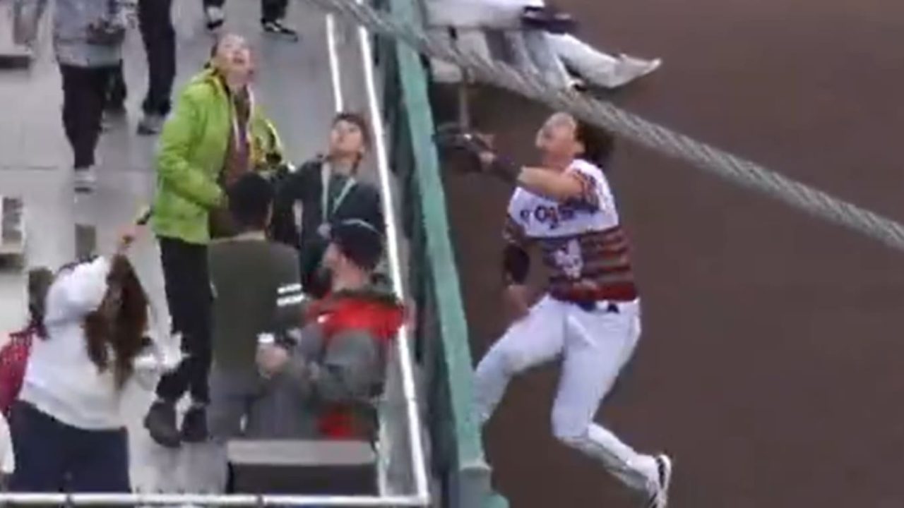 Minor Leaguer Luis Suisbel Scales Wall for Incredible Catch