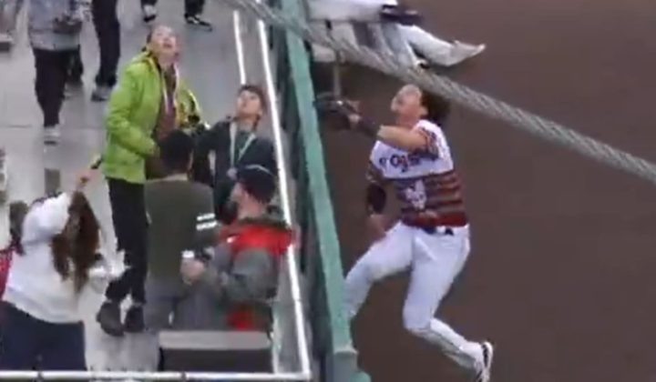 Minor Leaguer Luis Suisbel Scales Wall for Incredible Catch