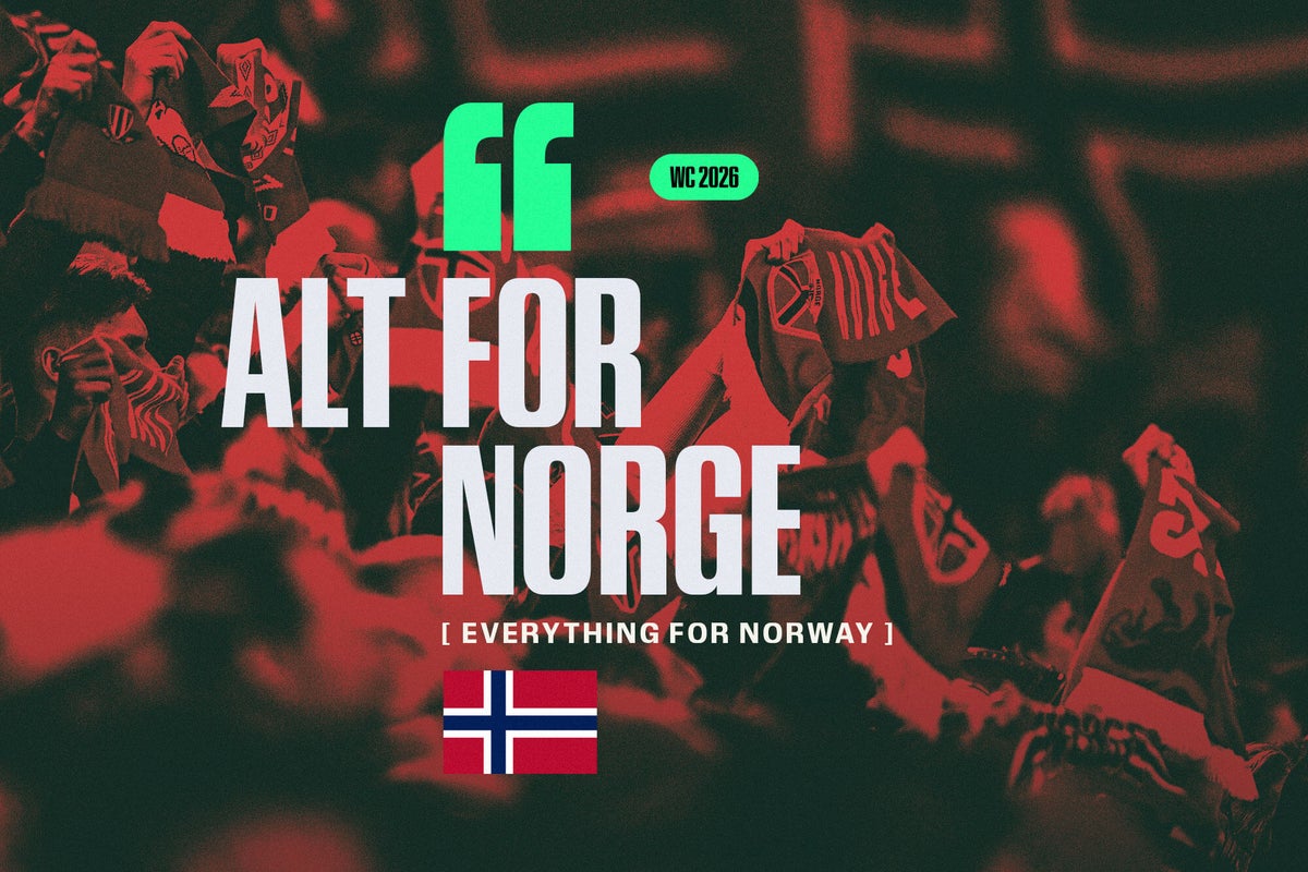 Norwegian football fans cheering for their national team.