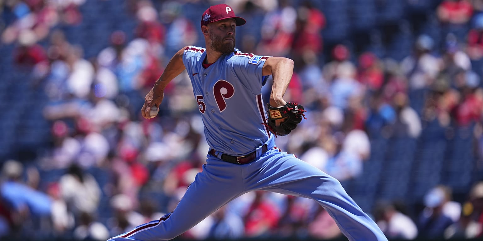Zack Wheeler, pitcher for the Philadelphia Phillies, in action on the mound.