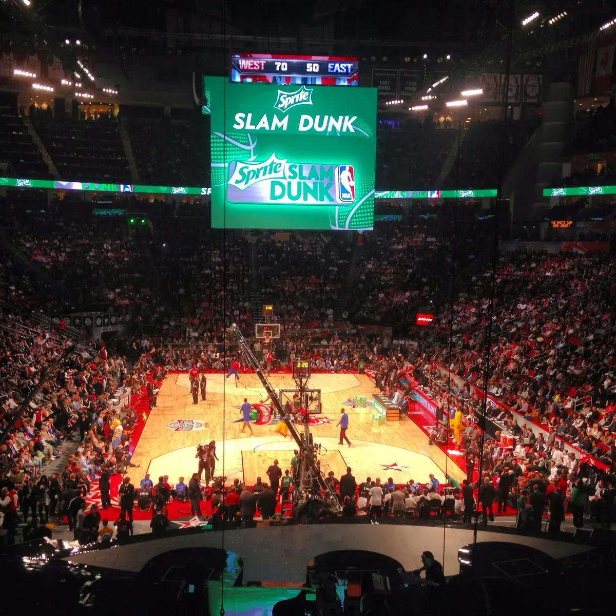 A composite image showing NBA players in action during a game.