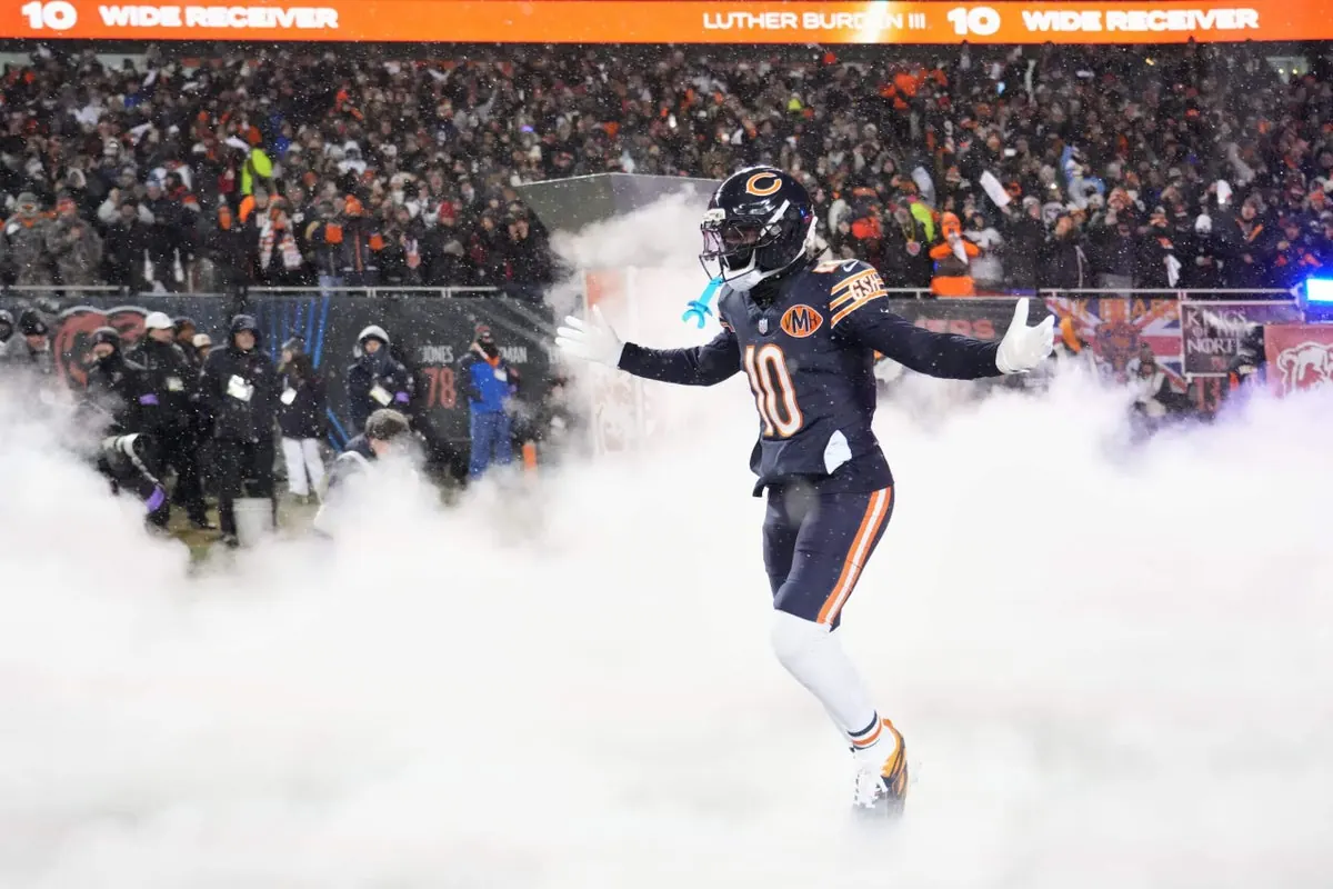 Chicago Bears players during training camp practice at Halas Hall in Lake Forest, Illinois