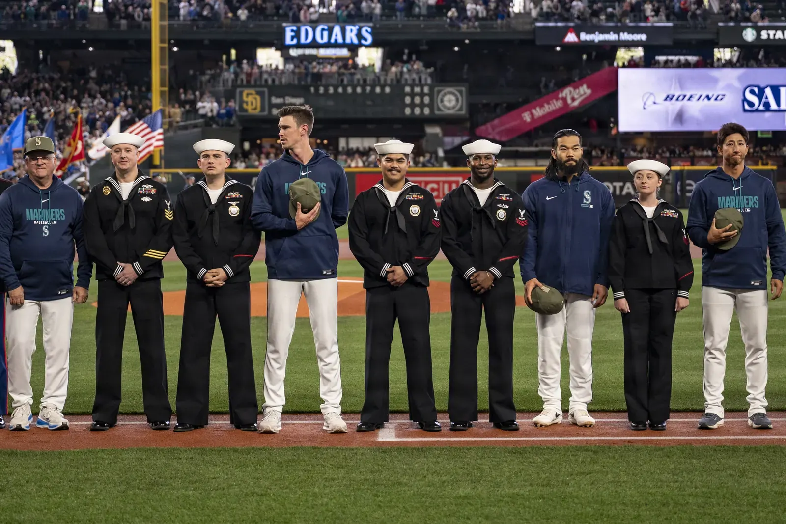 Shea Langeliers, catcher for the Oakland Athletics, during a 2026 MLB game before his season-ending knee injury