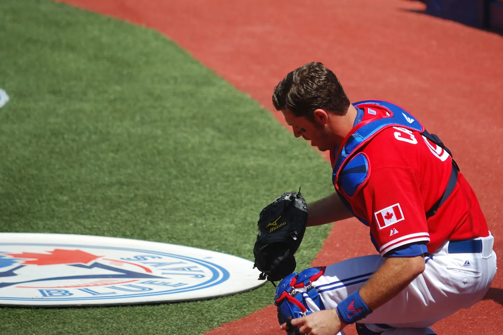 The Toronto Blue Jays logo seen at Rogers Centre.