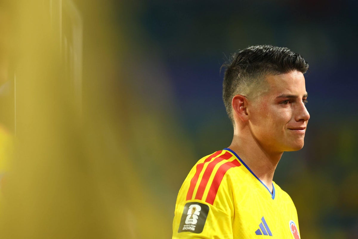 James Rodriguez of Colombia in action during a World Cup 2026 match.
