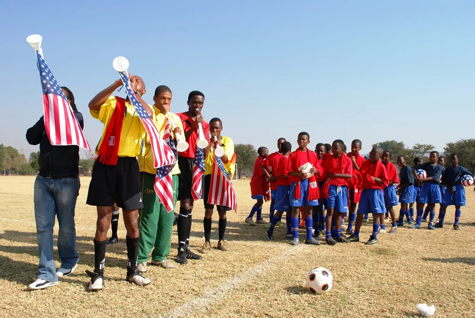 Soccer players from Egypt and Australia in a tense moment during a World Cup match.