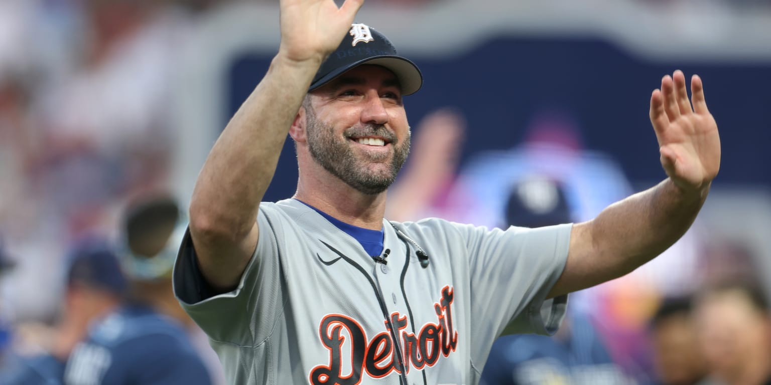Justin Verlander in uniform on the field during an MLB All-Star Game.