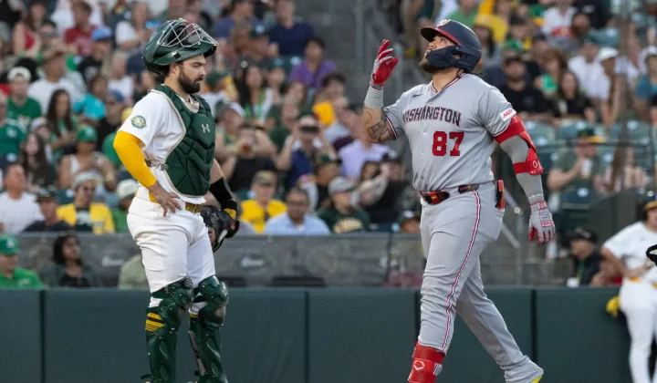 Chaparro’s Eight RBIs Power Nationals to Dominant Victory Over A’s
