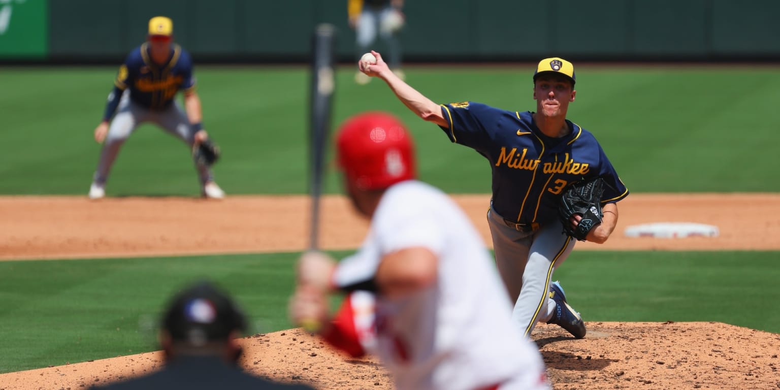 Jacob Misiorowski on the mound for the Milwaukee Brewers in a 2026 regular season game