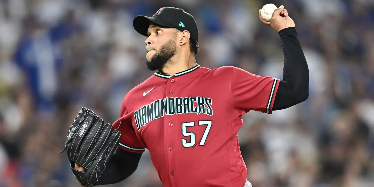Eduardo Rodriguez, pitcher for the Arizona Diamondbacks, in action during a baseball game.
