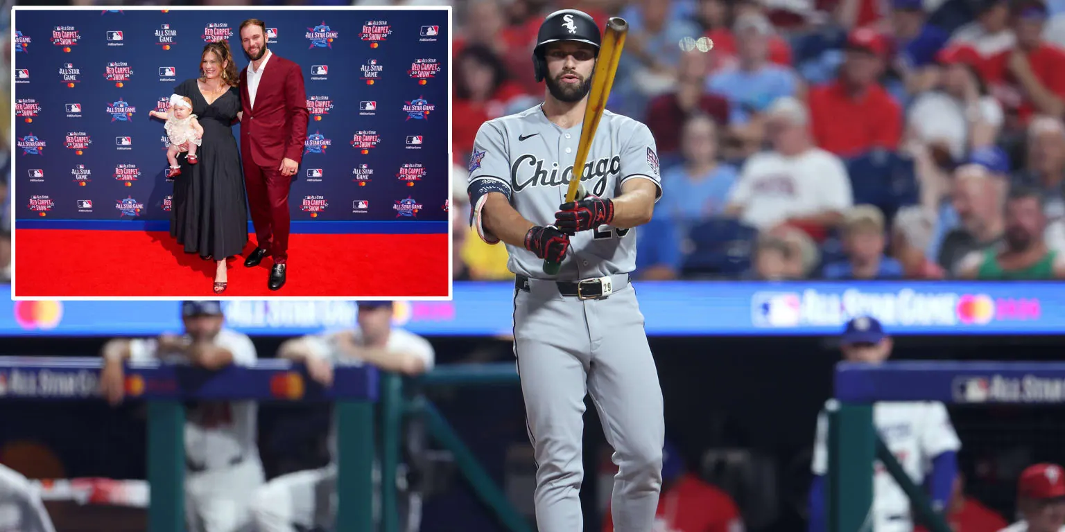 Chicago White Sox player Tristan Peters in uniform at the MLB All-Star Game, smiling.