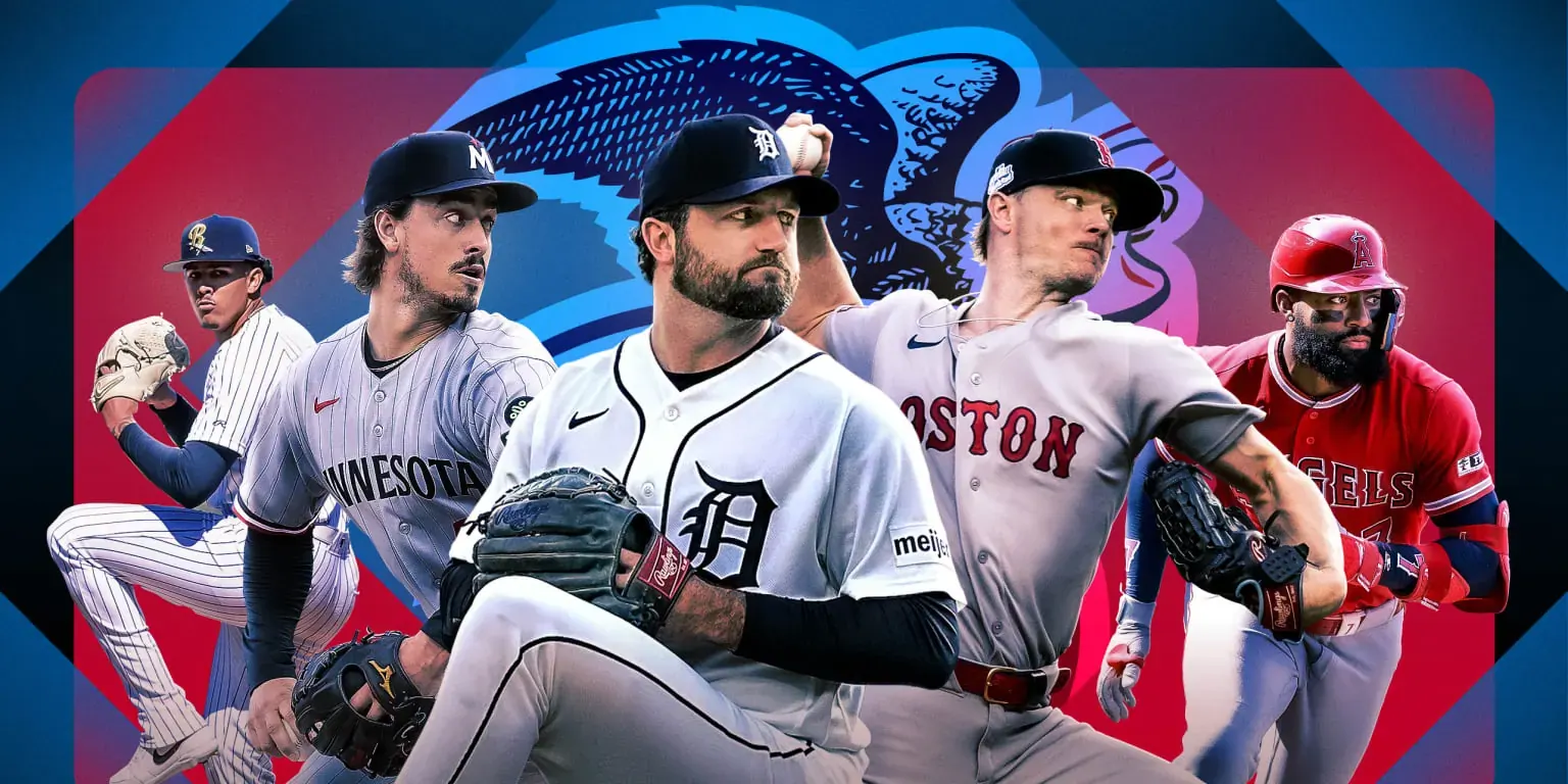 Baseball players in dugouts watching a game with playoff race graphics in the background
