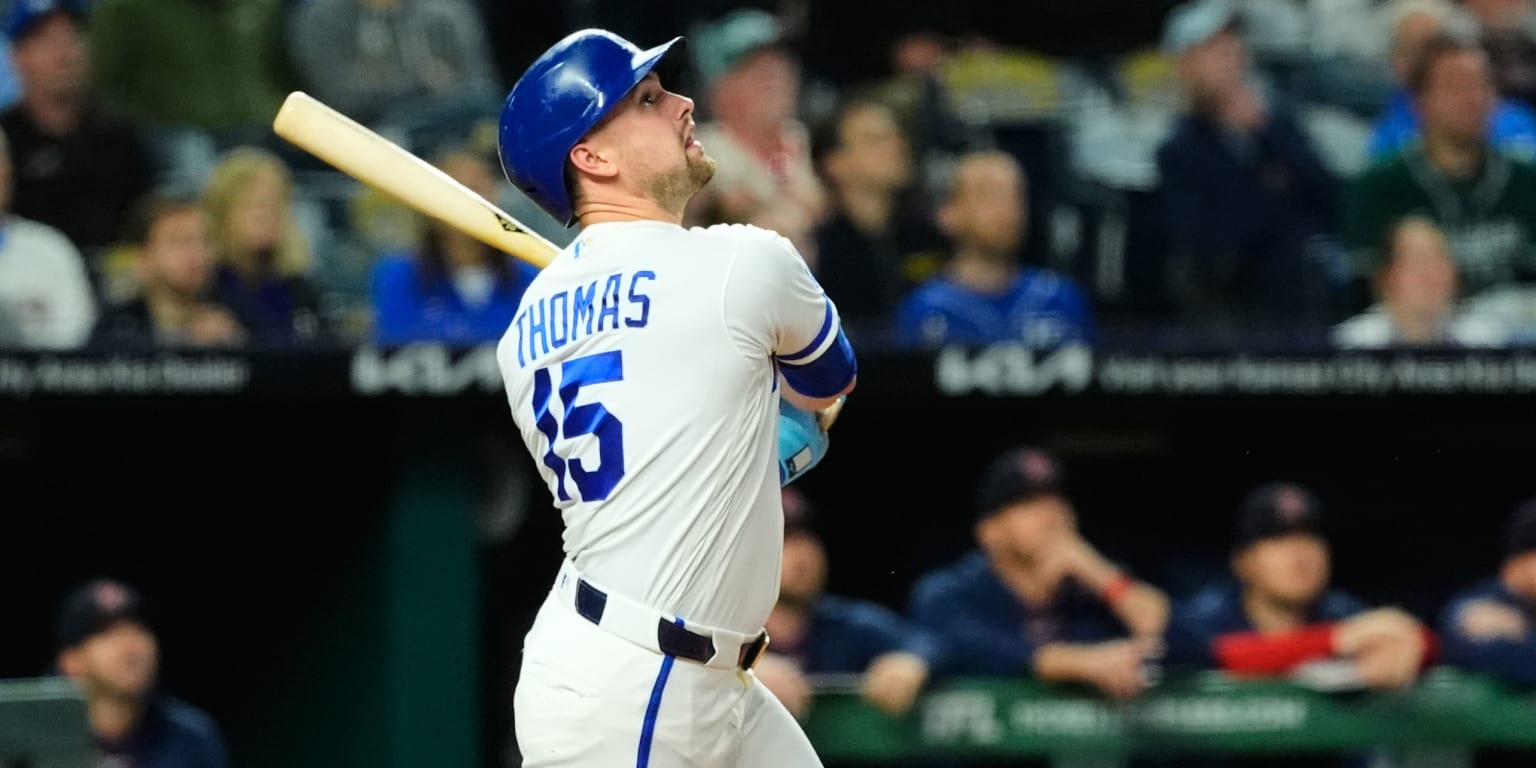 Kansas City Royals outfielder Lane Thomas batting during the 2026 season