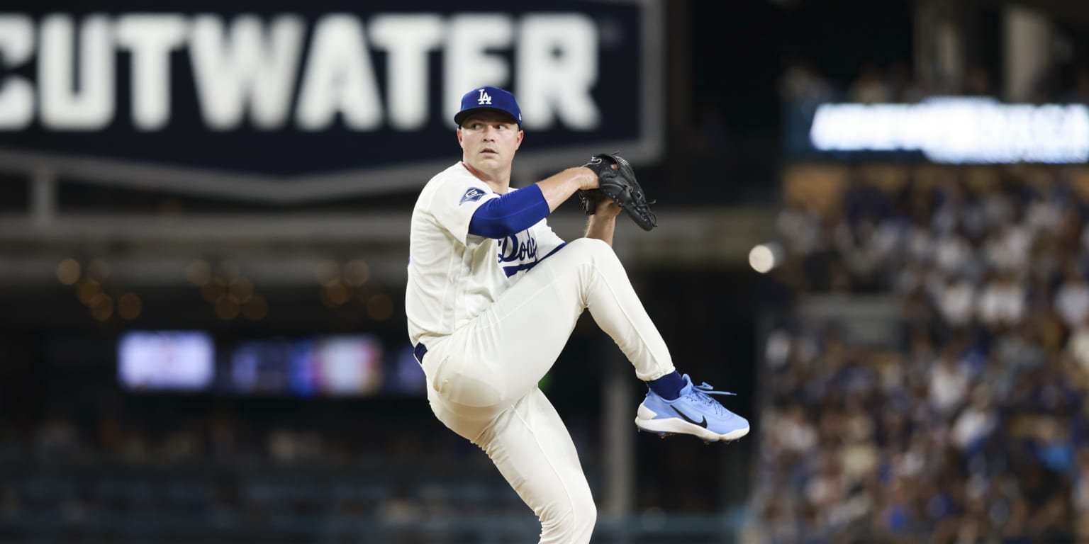 Tarik Skubal delivers a pitch during the Dodgers’ 3-2 win over the Reds at Dodger Stadium