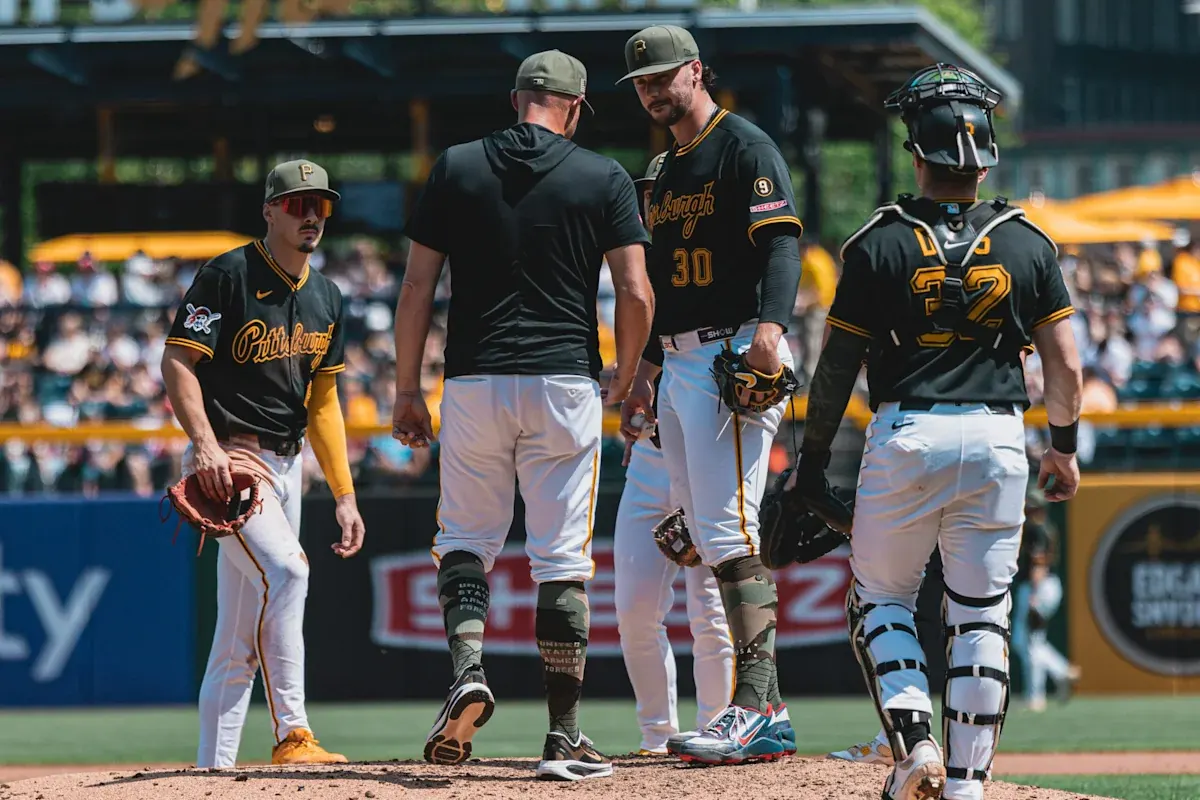 Pittsburgh Pirates players dejected after a loss at PNC Park during the 2026 MLB season