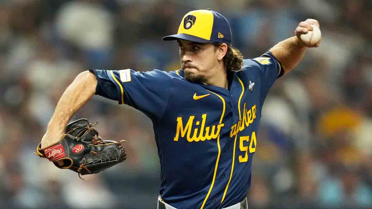 Robert Gasser’s six scoreless innings put Brewers one win from World Series title